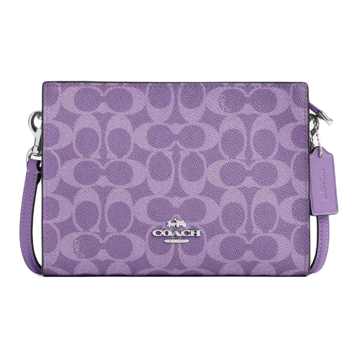COACH Slim Crossbody Покрытый холст Сумка на плечо Маленькая Женская Фиолетовая