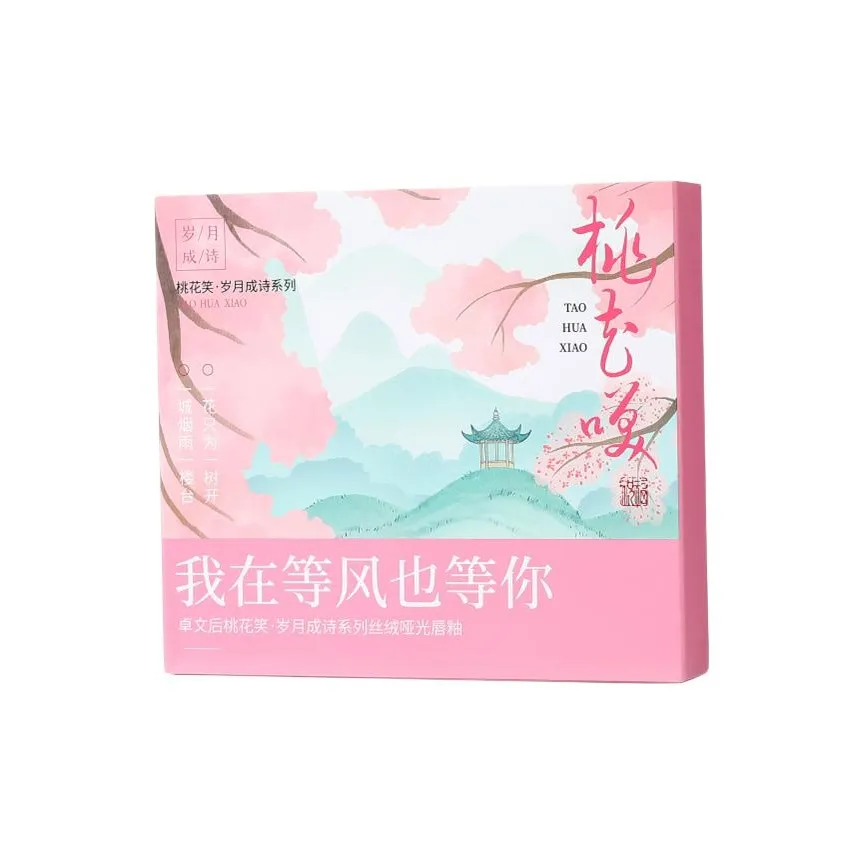 ZHUOWENHOU Персик Улыбка ЛАК для губ Коробка Матовый