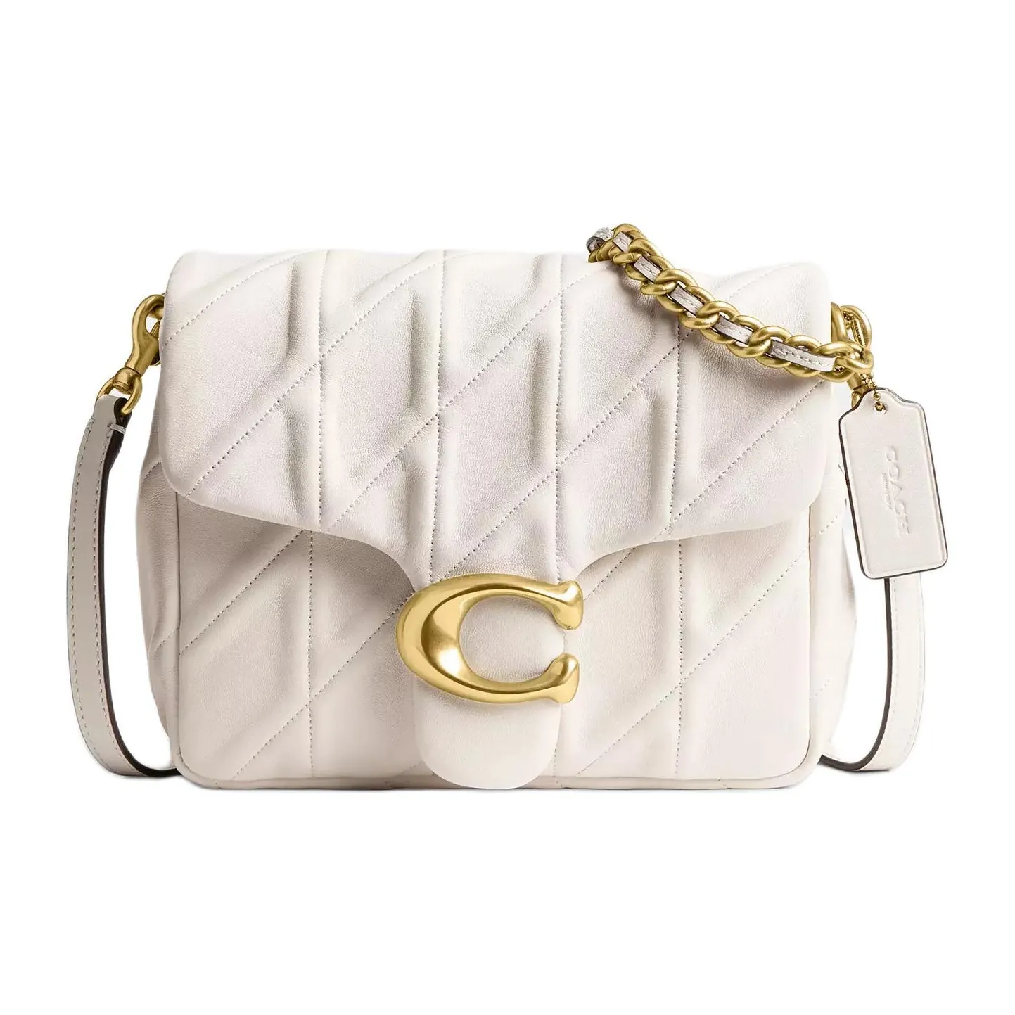 COACH Sheepskin Crossbody Bag, Shoulder Bag Trumpets Women's Chalk White