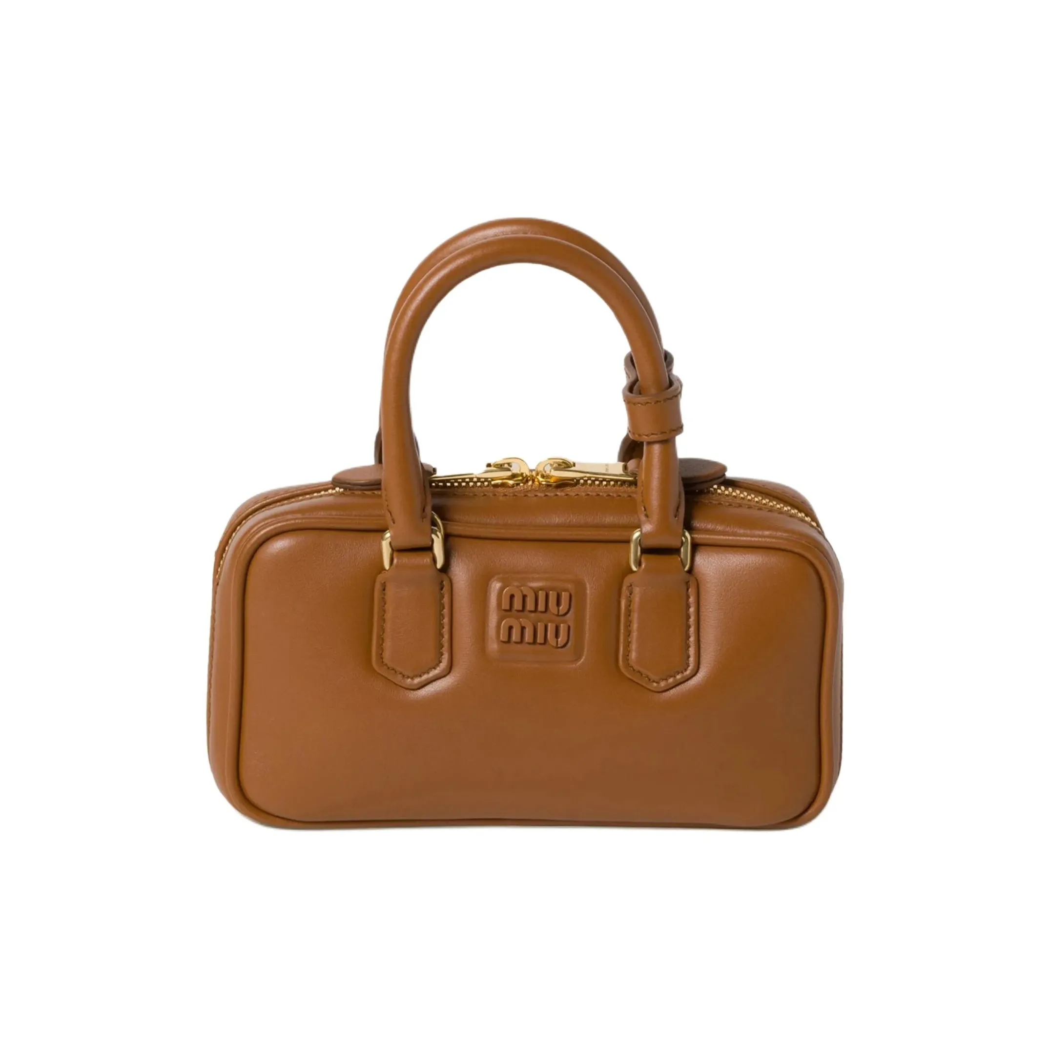 MIU MIU Arcadie Series Leather Shoulder Bag Crossbody Bag Handbag Mini Women's Connyk Brandy