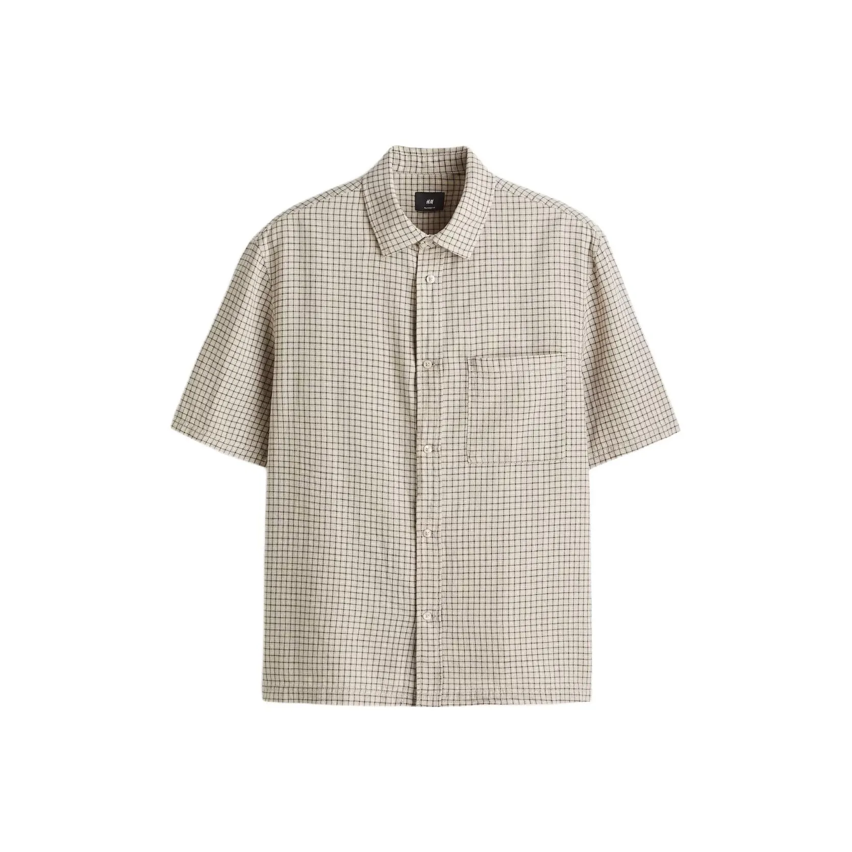 H&M Бежевый/Темно-Серый Мужские Рубашки