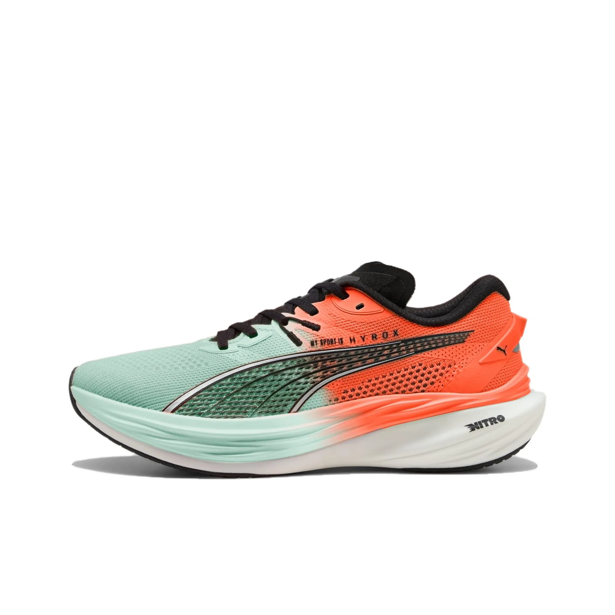 HYROX X PUMA Deviate NITRO 3 Устойчивые к истиранию низкие беговые кроссовки для мужчин красные и зеленые