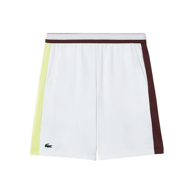 Шорты LACOSTE Collaboration Daniel Medvedev Collaboration Красного, Белого и Желтого цвета, Многоцветные, Мужские, Повседневные