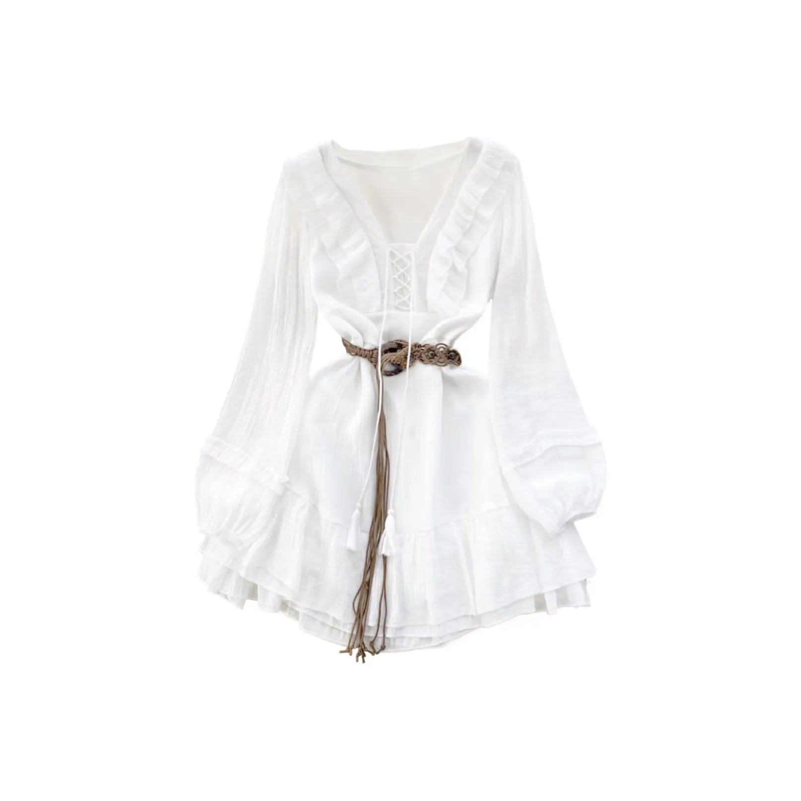 POPO.INFO Длинное платье с длинными рукавами женское