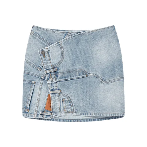 Desigual Средне-голубой деним женские джинсовые короткие юбки