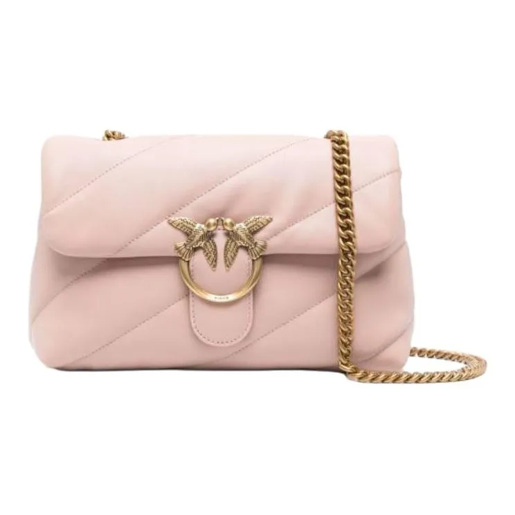 PINKO Calfskin Shoulder Bag, Crossbody Bag Women's Pink