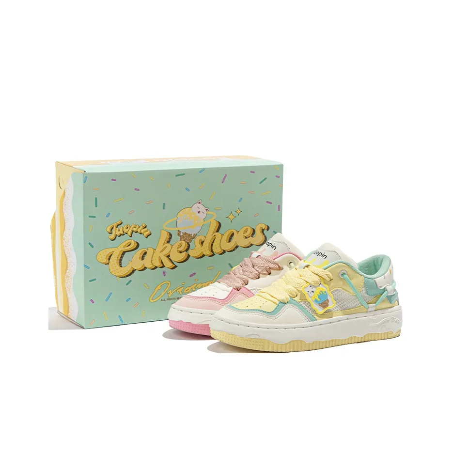 TUOPIN Pie Shoes Противоскользящие Устойчивые к Износу Дышащие Низкие Кроссовки для Скейтбординга Женские Несовпадающие