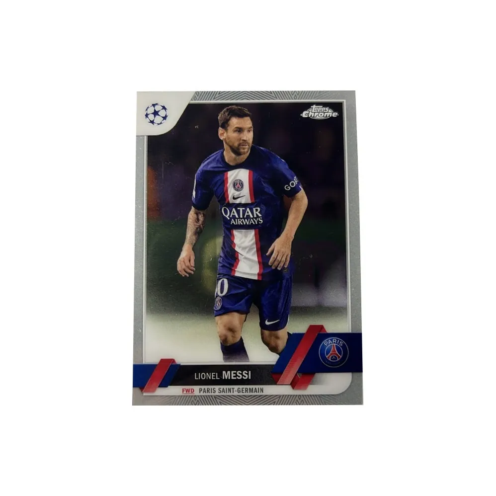 Topps 2022 23 Chrome UEFA Club Competition Спортивные карты Лионеля Месси 1 шт