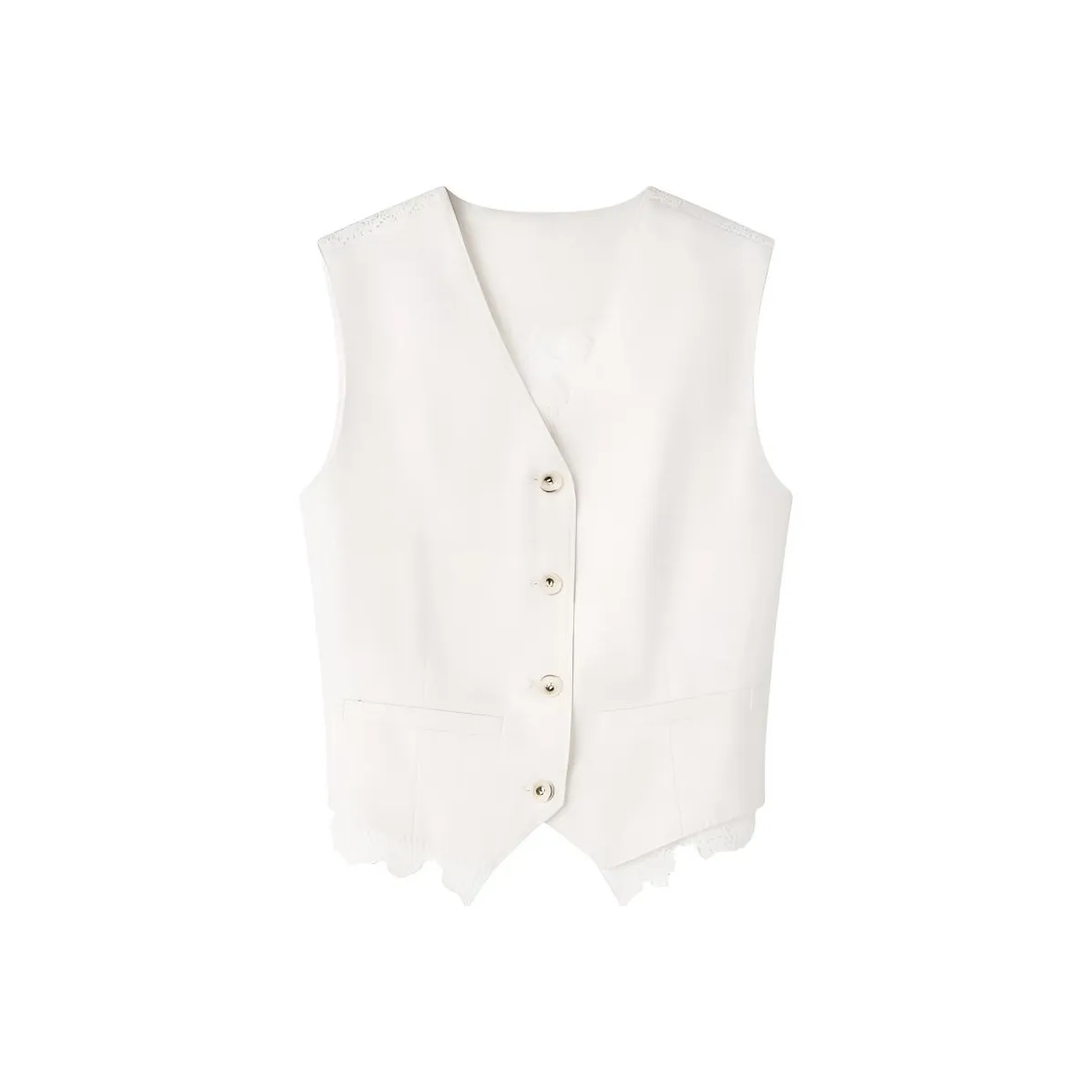 SHUXI Old Money Белый Женские Жилеты