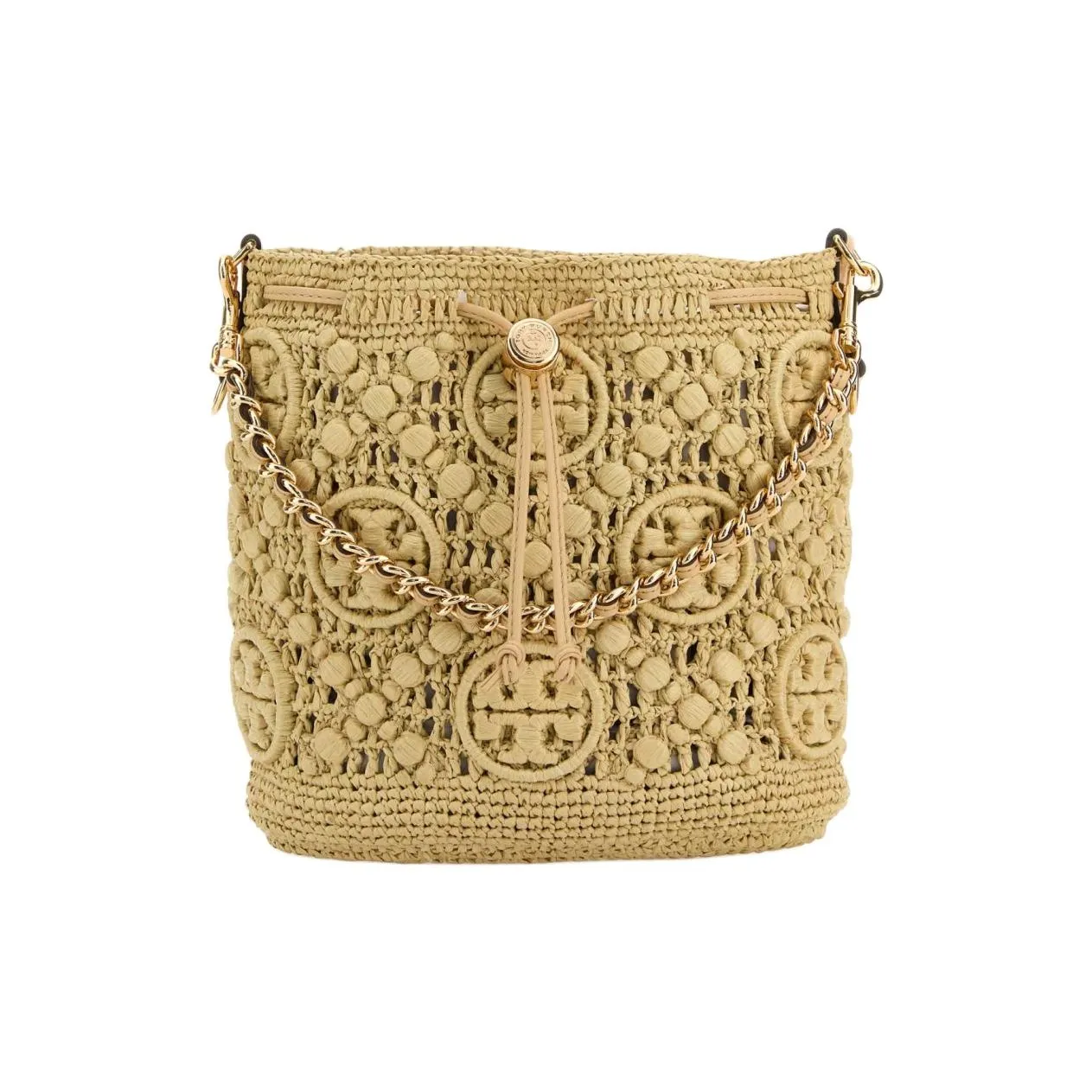 TORY BURCH Raffia Shoulder Bag Women's Beige