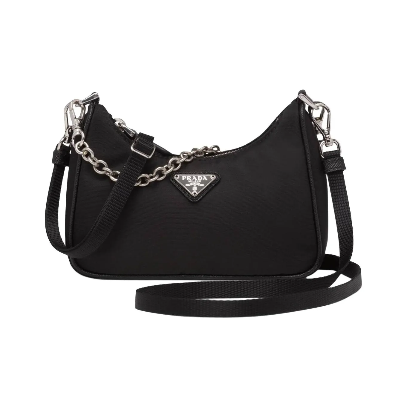 PRADA Re Edition Nylon With Leather Shoulder Bag, Handbag, Shoulder Bag Women's Black