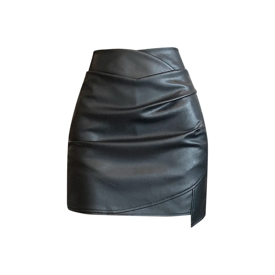 YINLEI Кожаные короткие юбки для женщин