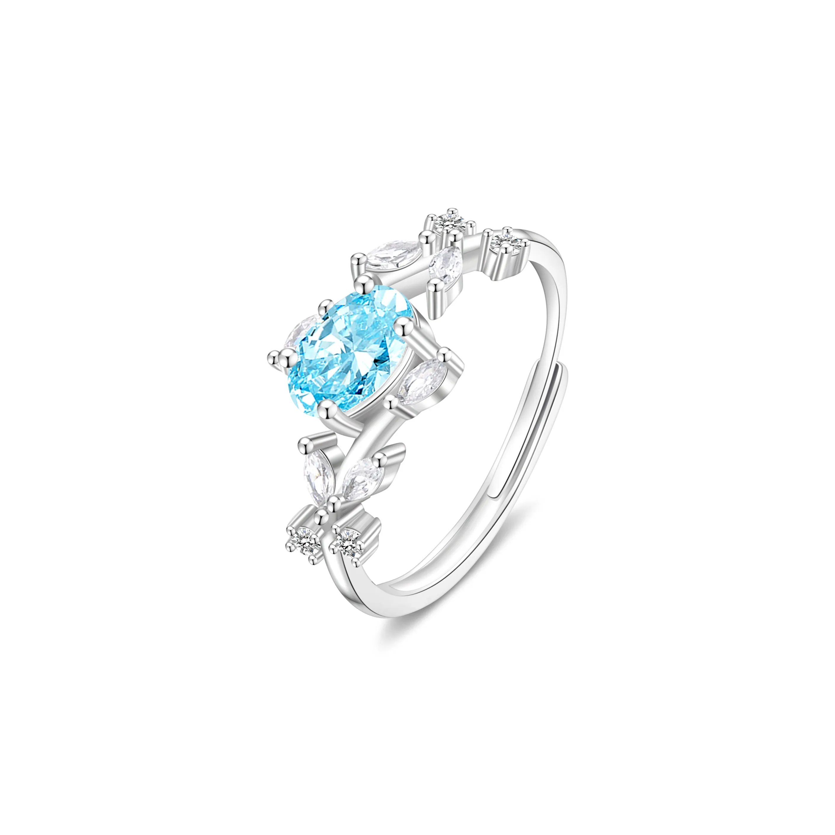Lao Feng Xiang Natural S925 Silver Plain Band Ring Girl Women's Girlfriend Bestie Box