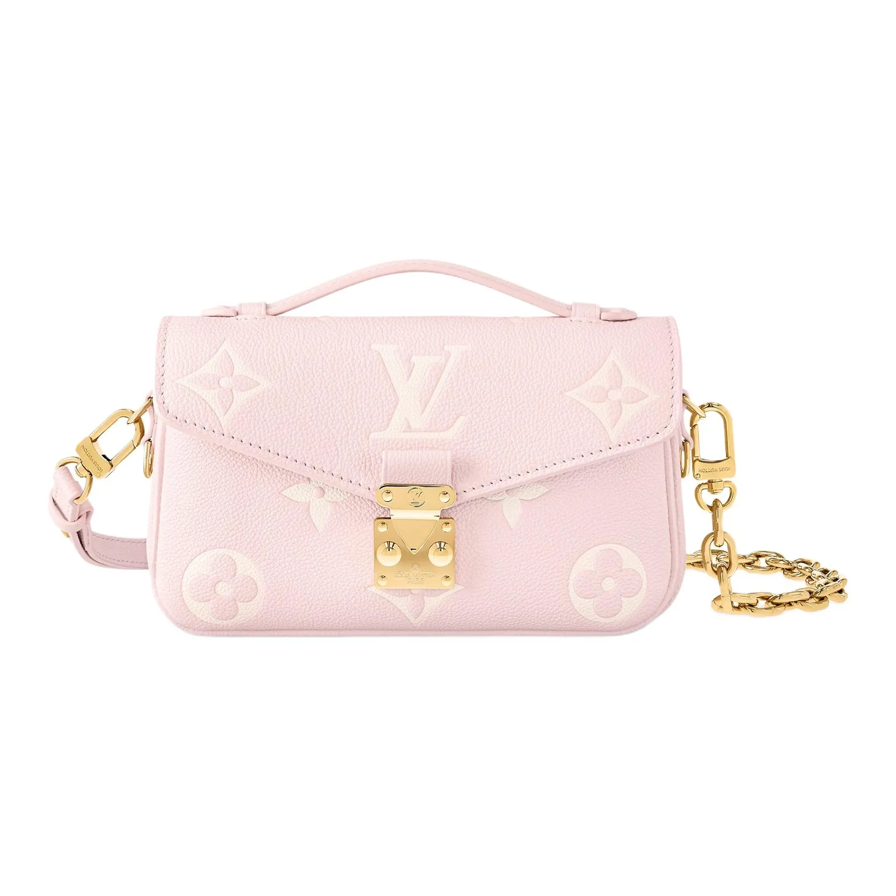 LOUIS VUITTON POCHETTE MÉTIS EAST WEST Calfskin Messenger Bag, Shoulder Bag, Crossbody Bag, Handbag Women's Pink