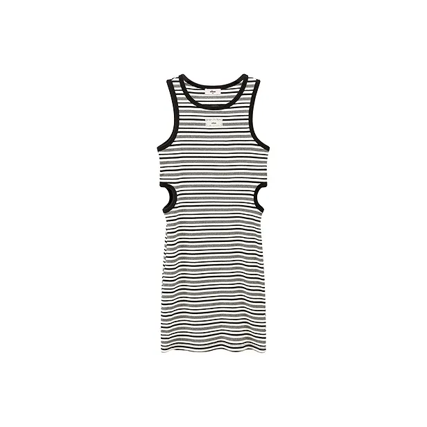 CHUU Черно-белые полосы Женские Длинные рукава Платья