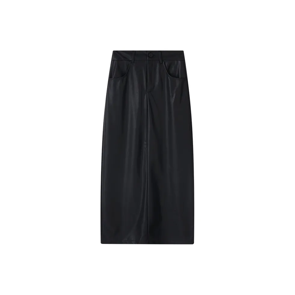 YINLEI Кожа Длинная Юбка Женская