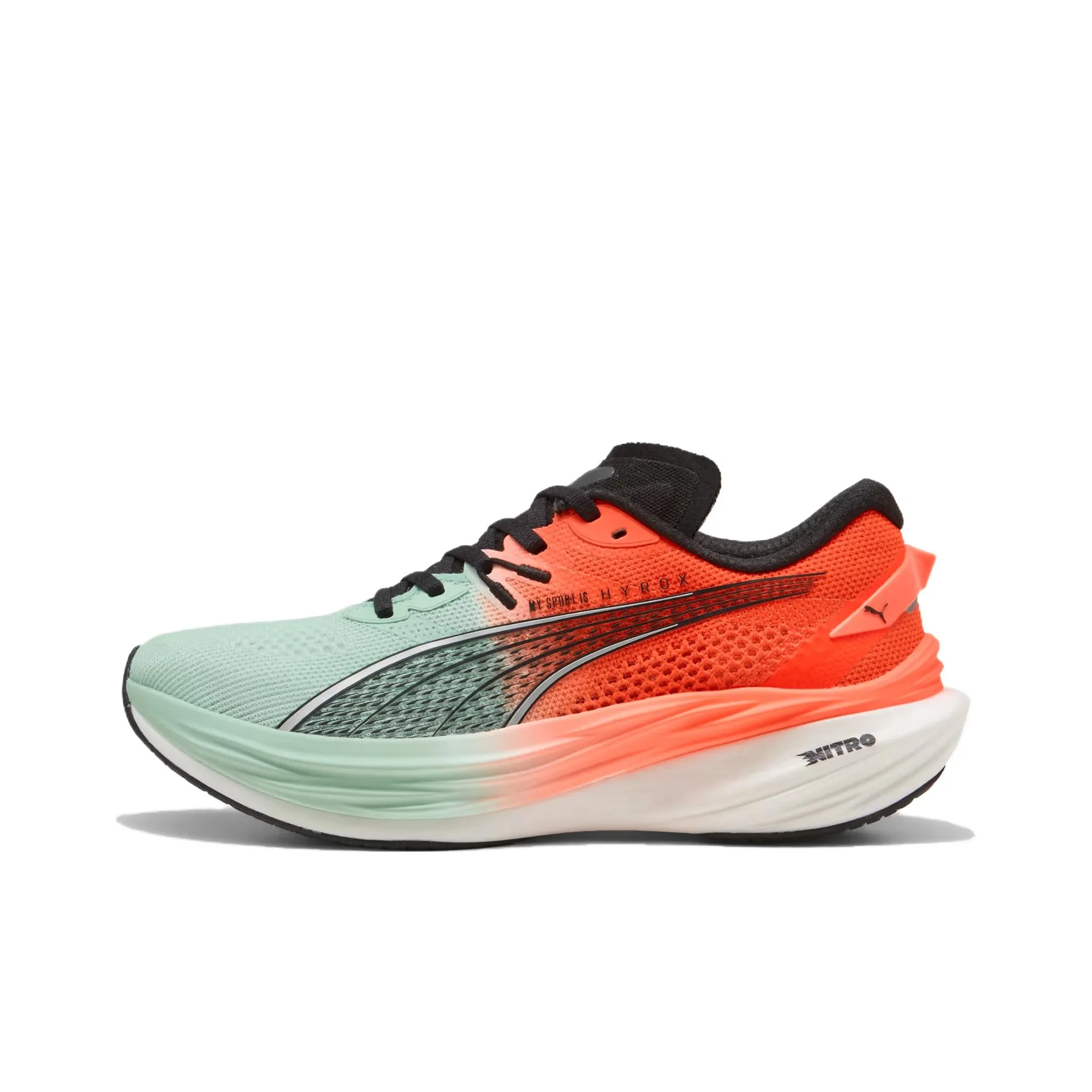 HYROX X PUMA Deviate NITRO 3 Устойчивые к истиранию низкие беговые кроссовки для женщин красные и зеленые