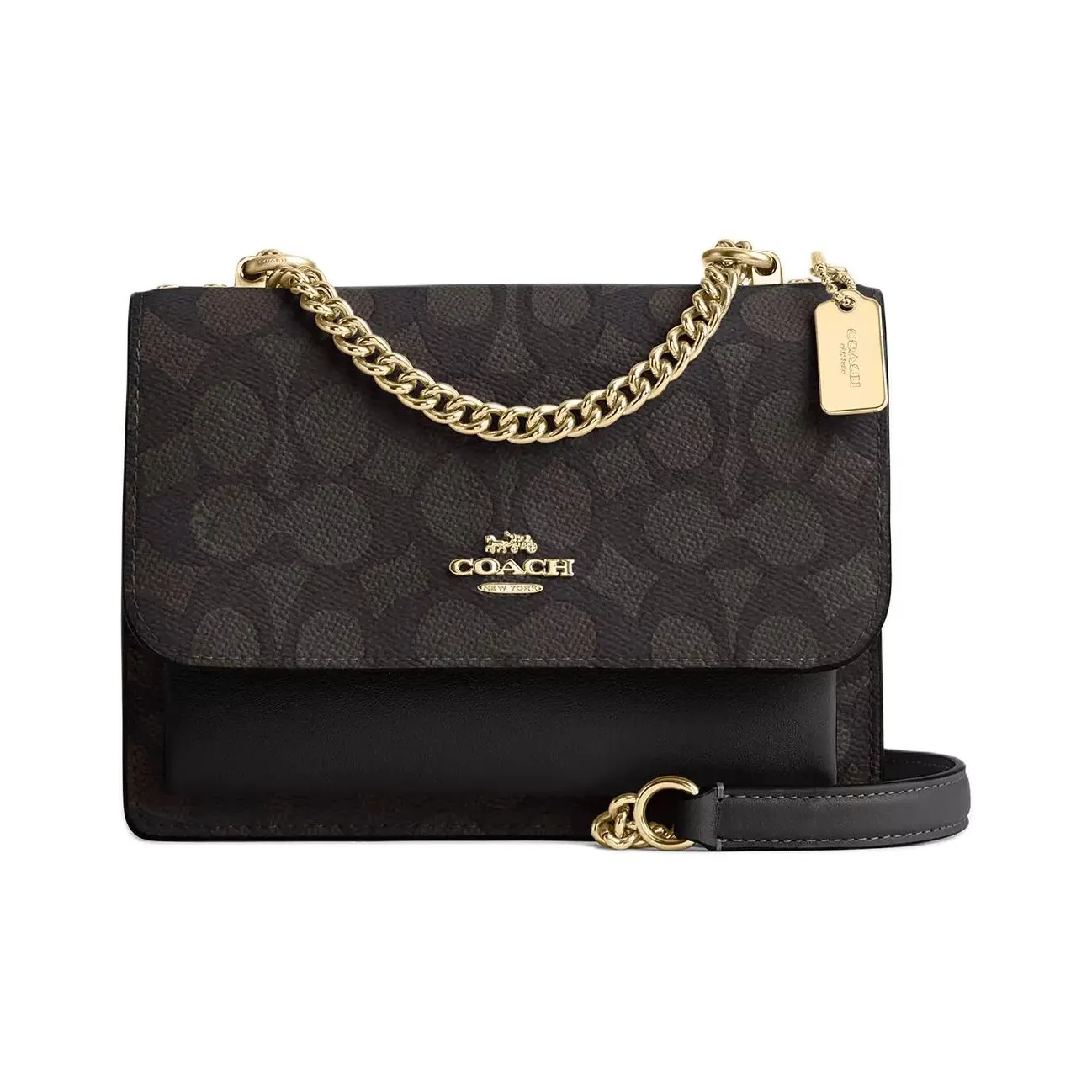 COACH Klare Artificial Leather With Cow Leather Shoulder Bag, Crossbody Bag Mini Women's Black