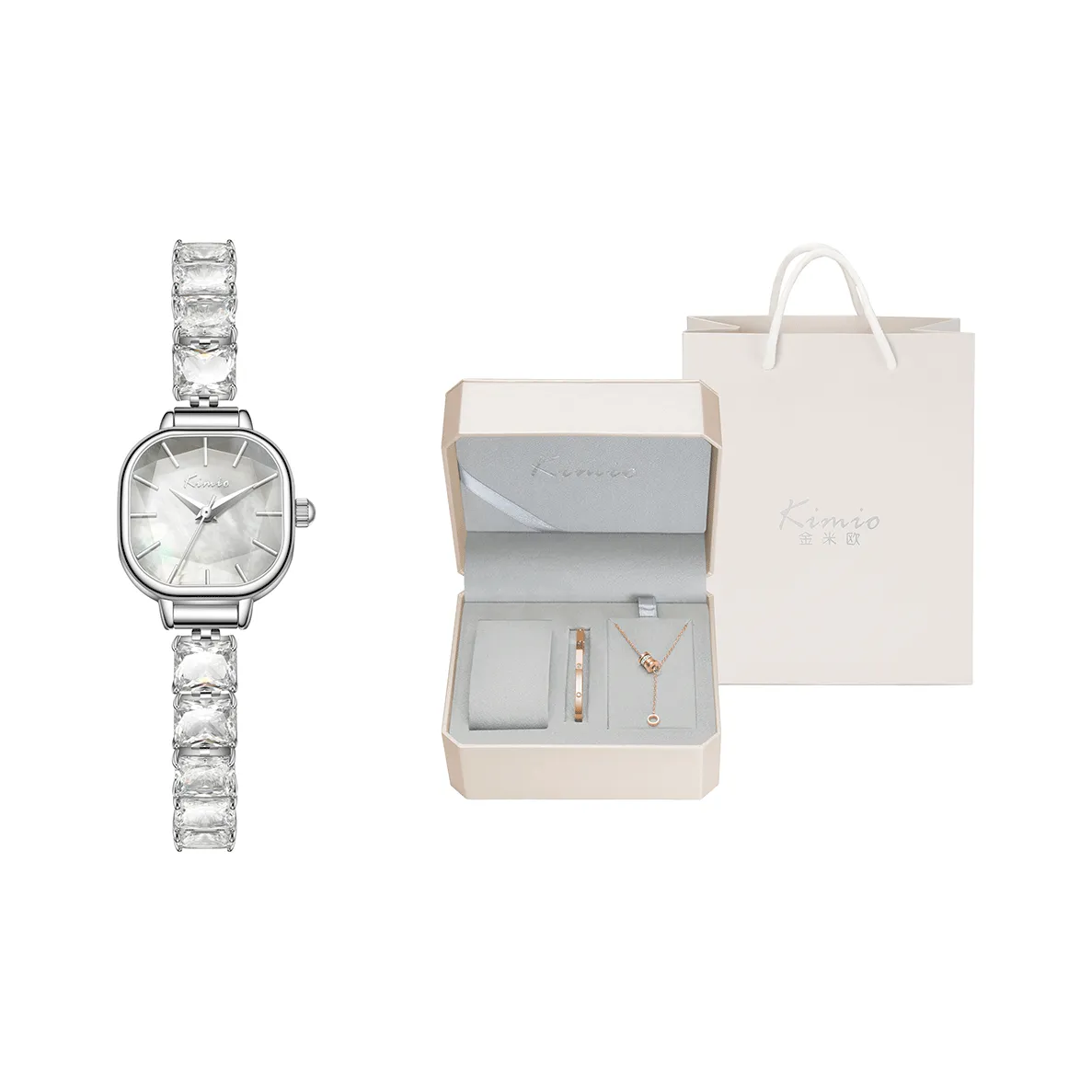Kimio Кварцевый механизм Часы Женские Белый циферблат