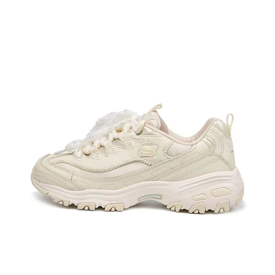 Skechers Бусина Медвежонок Амортизация Устойчивый к истиранию Увеличение Высоты Низкий Топ Тяжелая Подошва Женские Сливовый