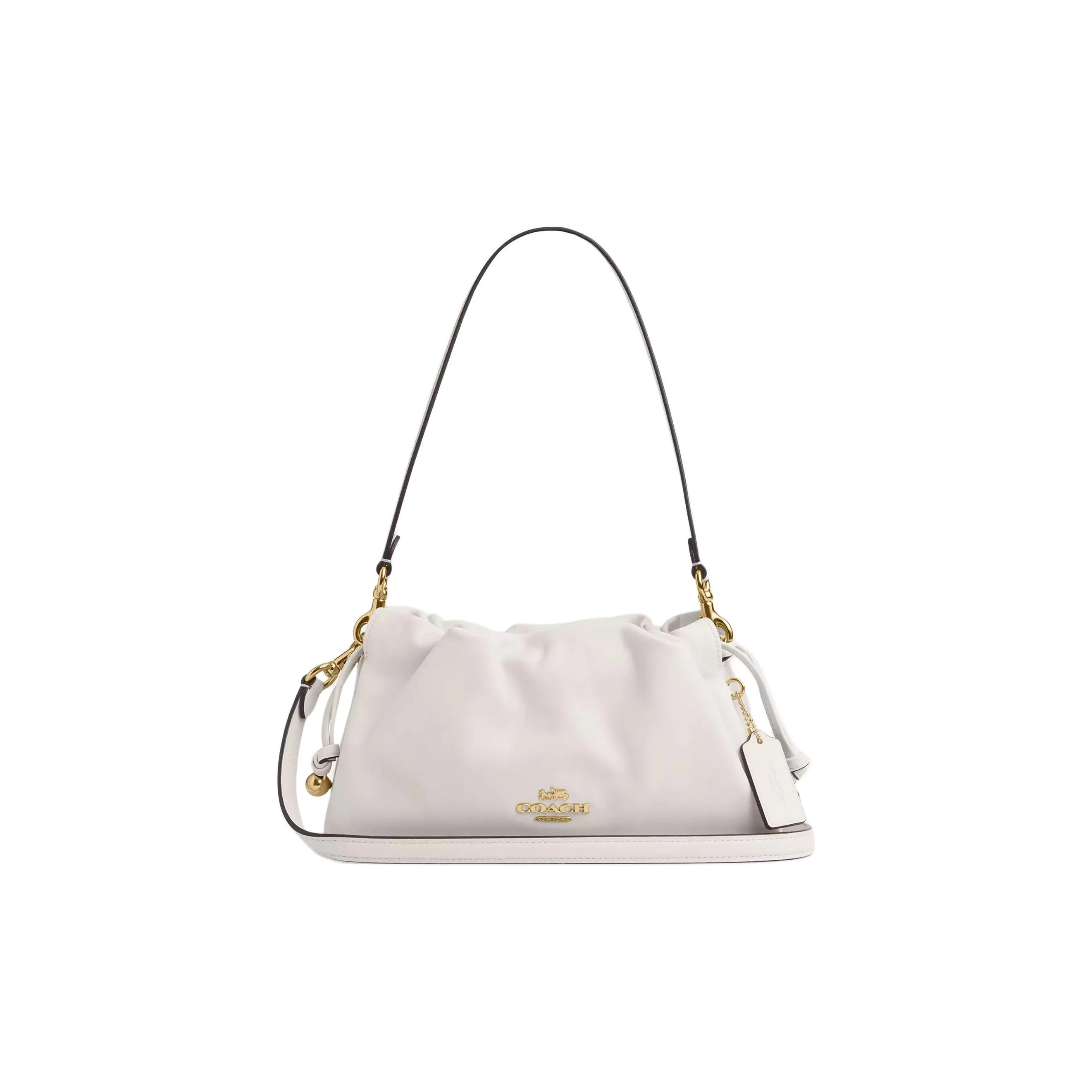 COACH Faye Cow Leather Cloud Bag, Handbag, Shoulder Bag Trumpets Women's Chalk White