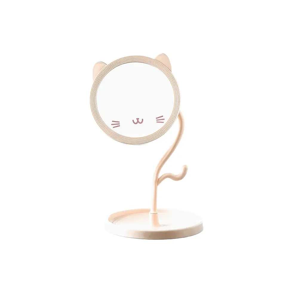 YUNNA Cartoon Kitten Зеркало для макияжа для дома маленькое настольное зеркало вращающееся милое Ins девушка сердце зеркало для макияжа