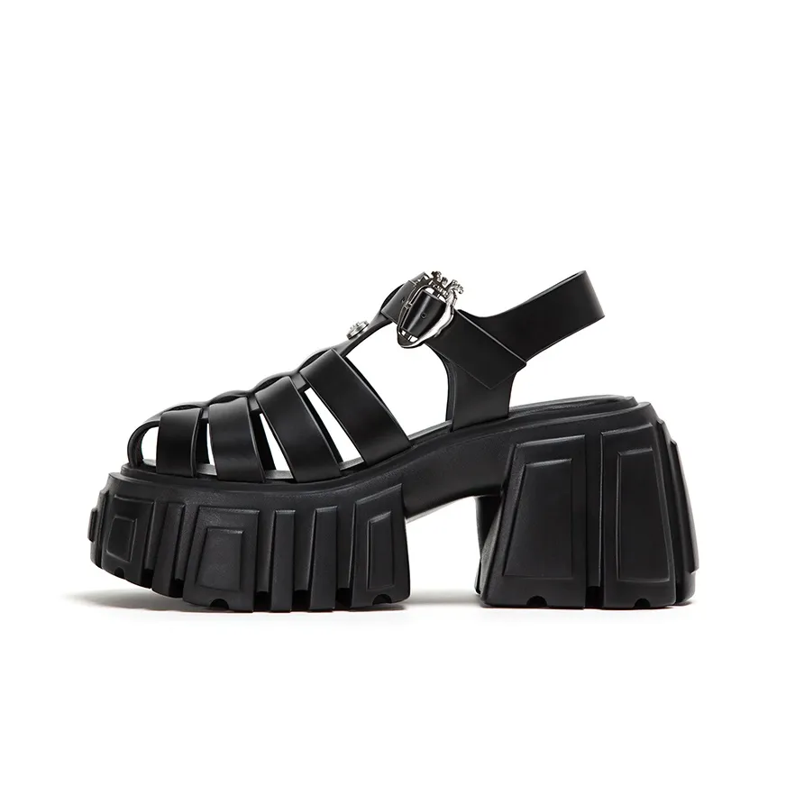 FY SPR Римские сандалии 10 см Женские Черные