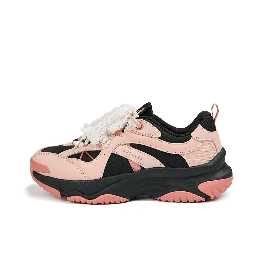 Skechers Mantle Moon Обувь Амортизация Устойчивая к истиранию Увеличение Высоты Низкий Топ Тяжелая Подошва Женская Розовый Черный