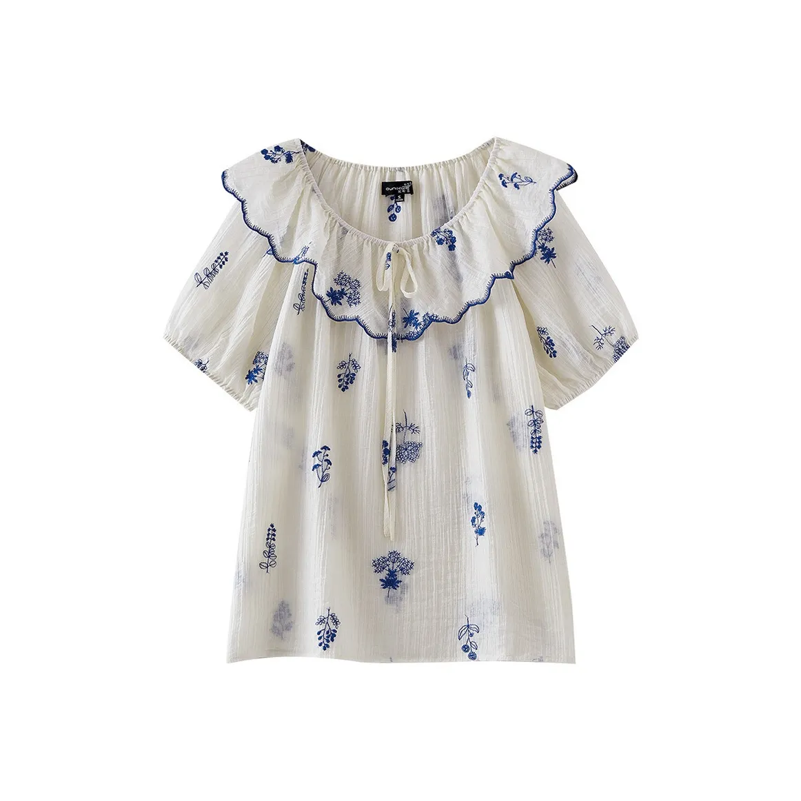 OUNIXUE Сапфирово-синий Женские Шифоновые Рубашки