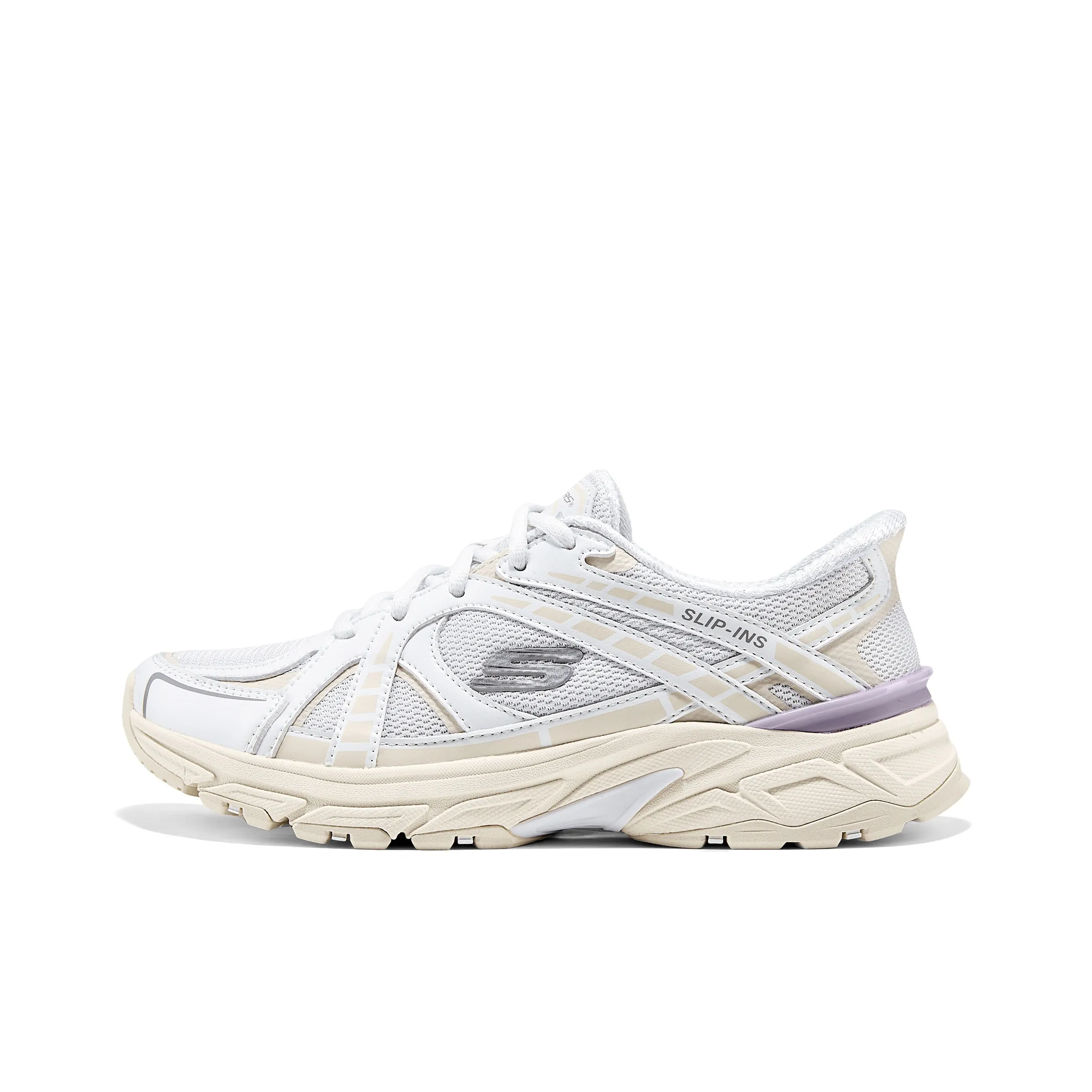 Skechers SPORT WOMENS Low Top Chunky Sneakers Women's White