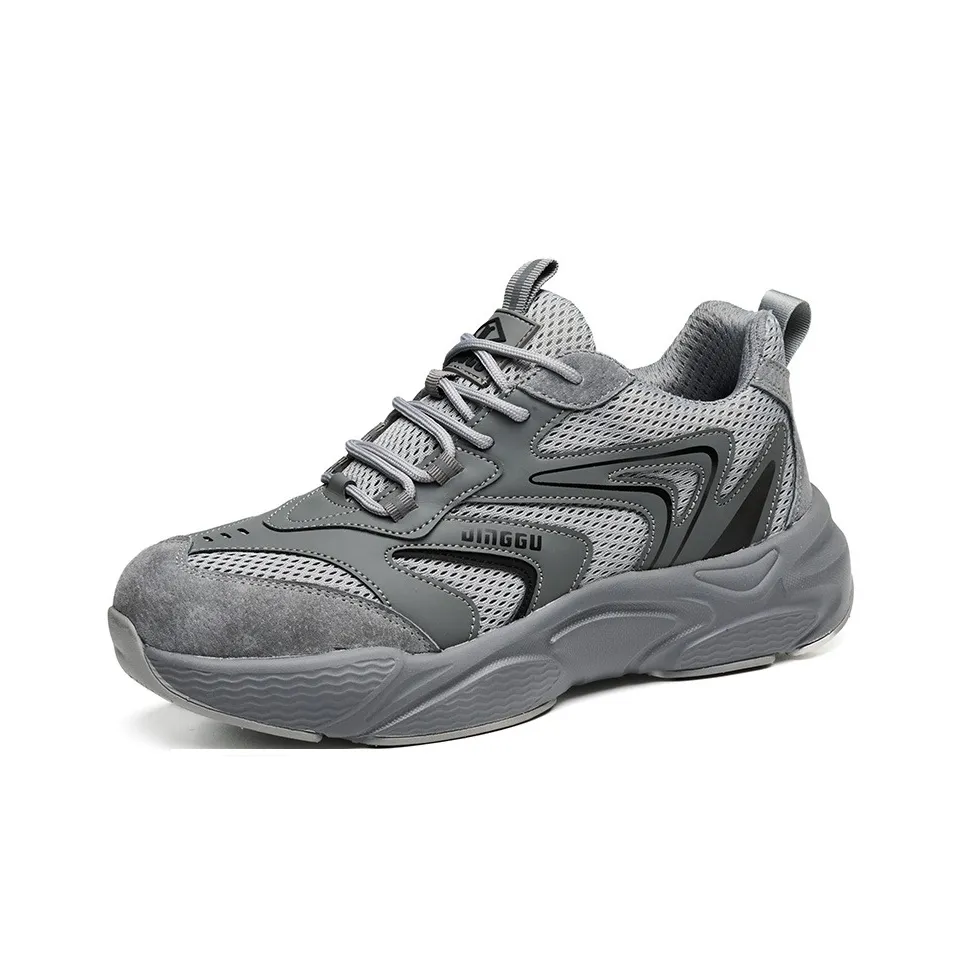 DINGGU Безопасность и Защитная Обувь Низкий Верх Серый [Анти-пробка и Анти-пробка] Мужская
