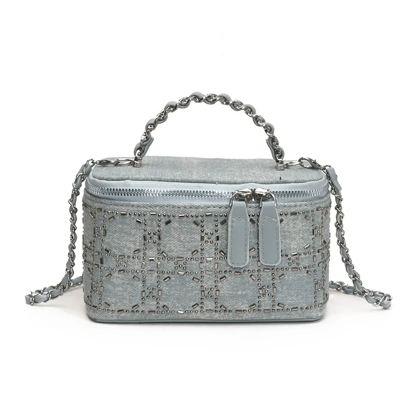 morellybear ПУ (полиуретан) Коробка Сумка Сумка через плечо Сумка для женщин Синий Серебряный