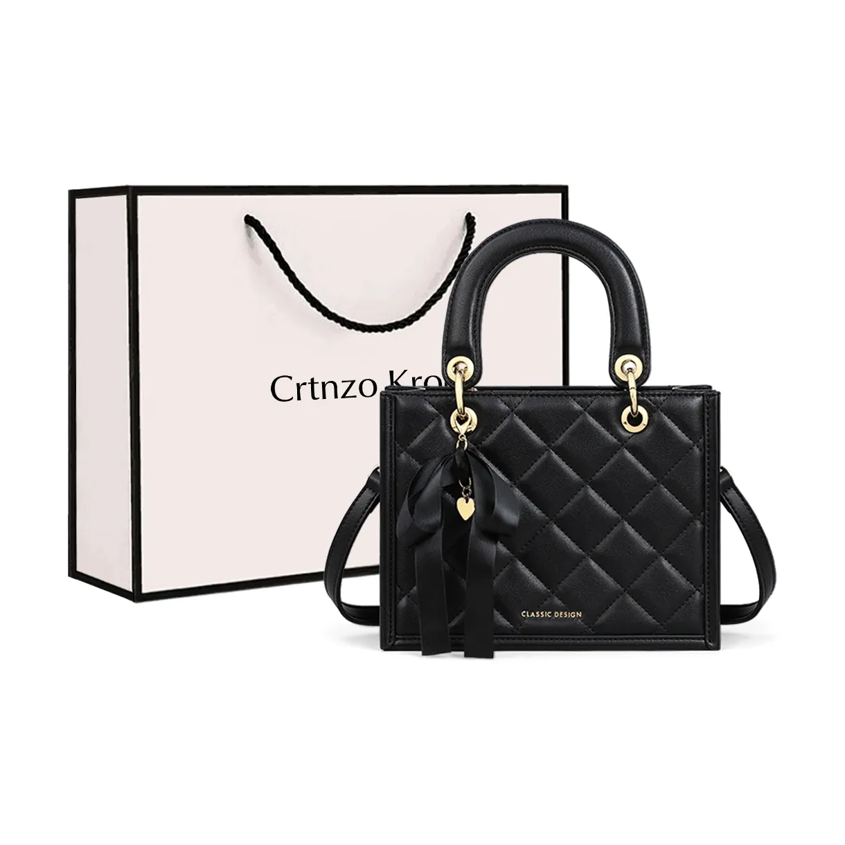 Crtnzo Kroez Сумка через плечо из коровьей кожи сумка обычная женская Афинский черный