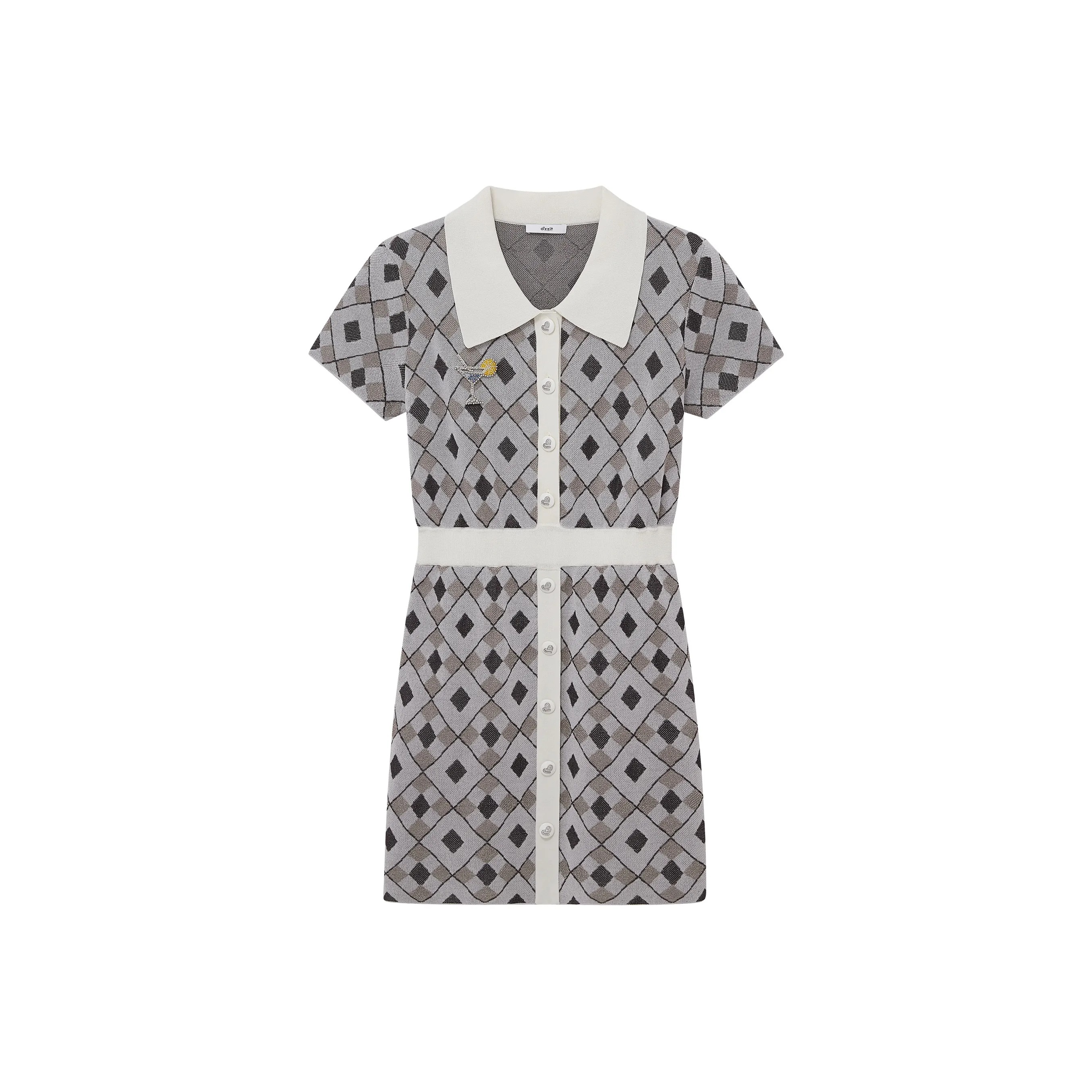 D'zzit Short Sleeved Dresses Women's Pearl Gray