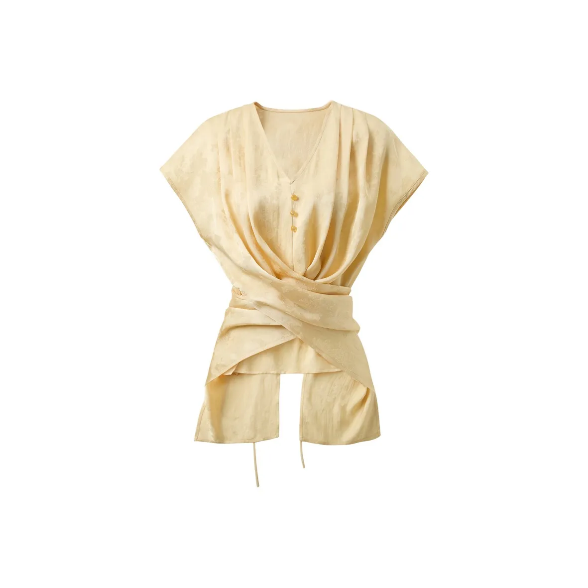 3COLOUR Кремовый Желтый Цветочный Женский Шифоновая Рубашка