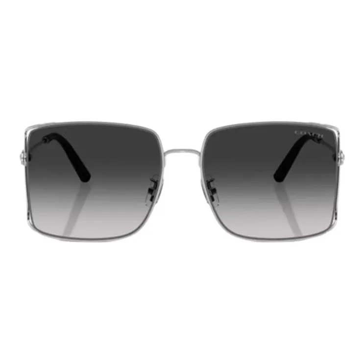 COACH Металл Квадратные Солнцезащитные очки Унисекс Серебряный