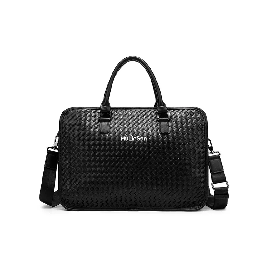 Mulinsen ПУ (полиуретан) Сумка для ноутбука Мужская Черная