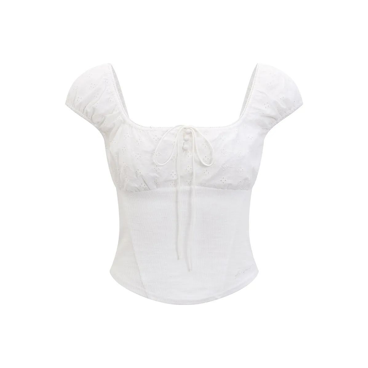 Ariseism Квадратный воротник Короткий рукав T-рубашки Женские