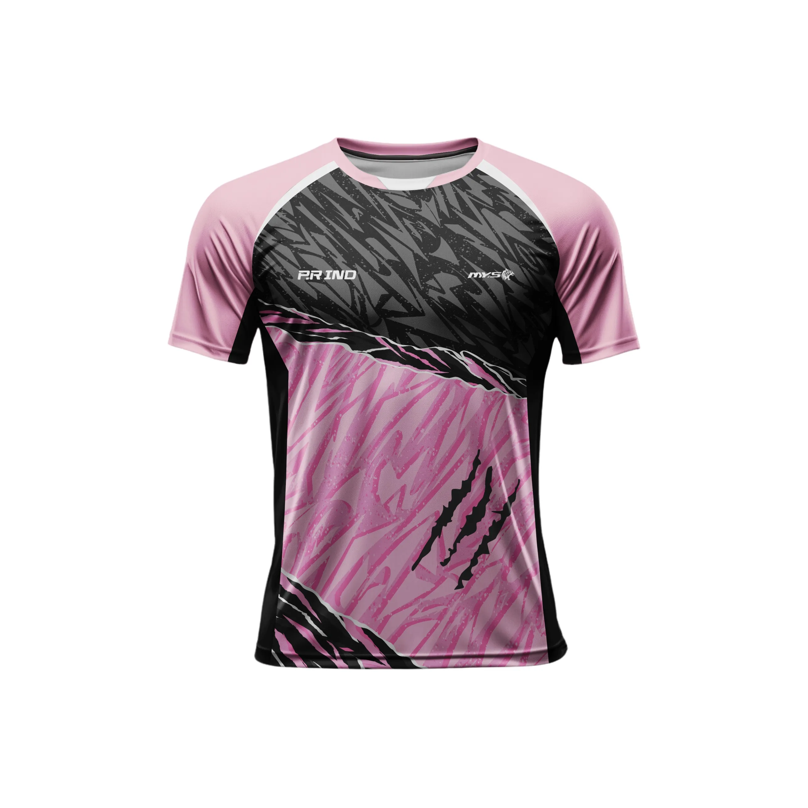 P.R IND Бадминтон Джерси Унисекс Розовый Тигр