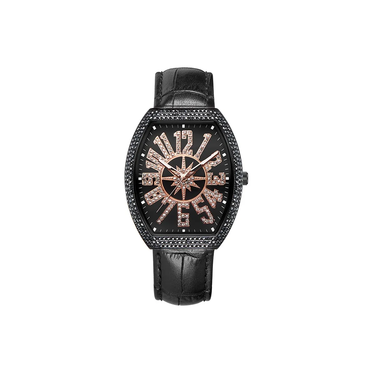 DAVENA Free Time Series Кварцевый механизм Естественная кожа Ремешок Часы Женские Черный циферблат