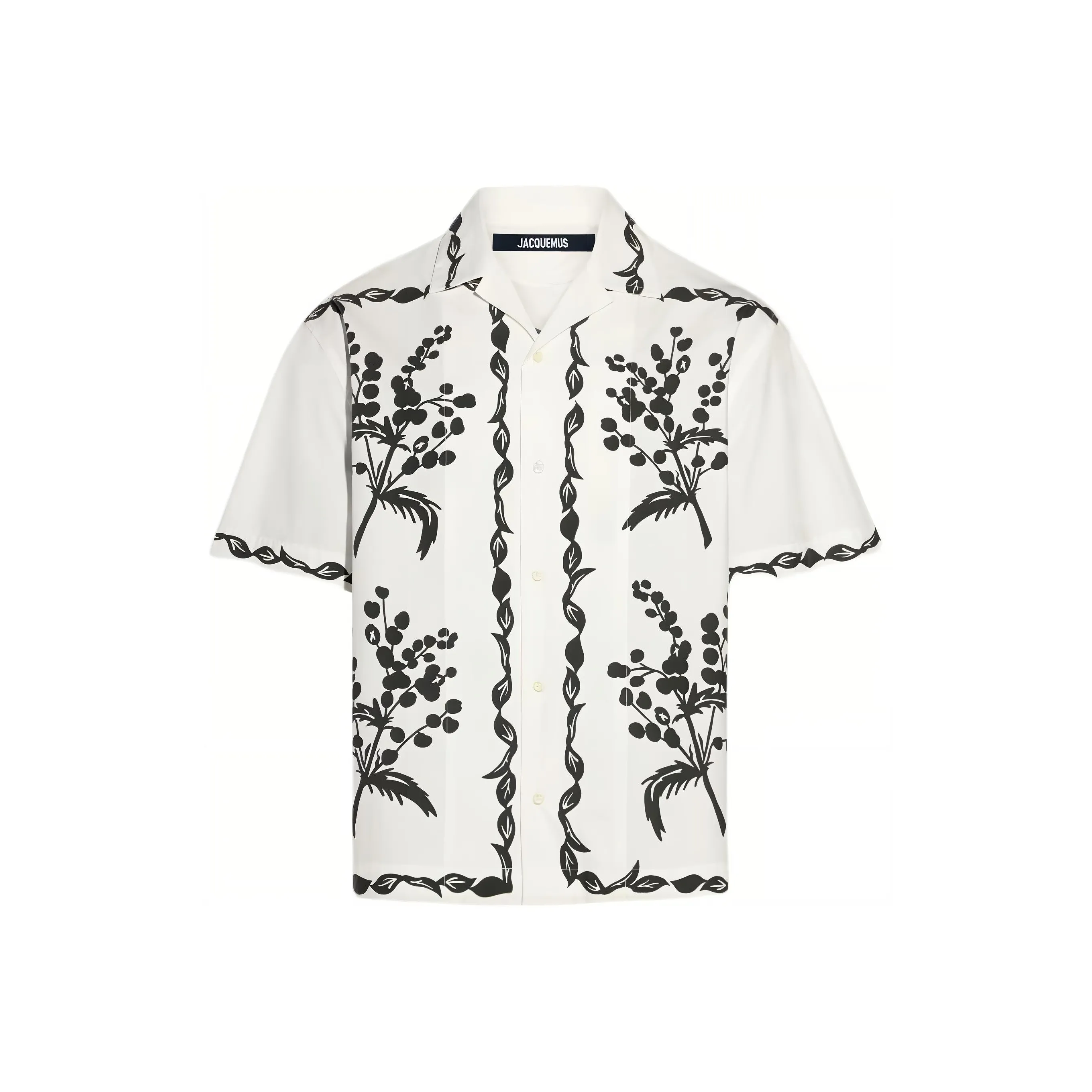 Jacquemus FW24 Curly Mimosa Bowling Shirt Print Mimosa Frise Black