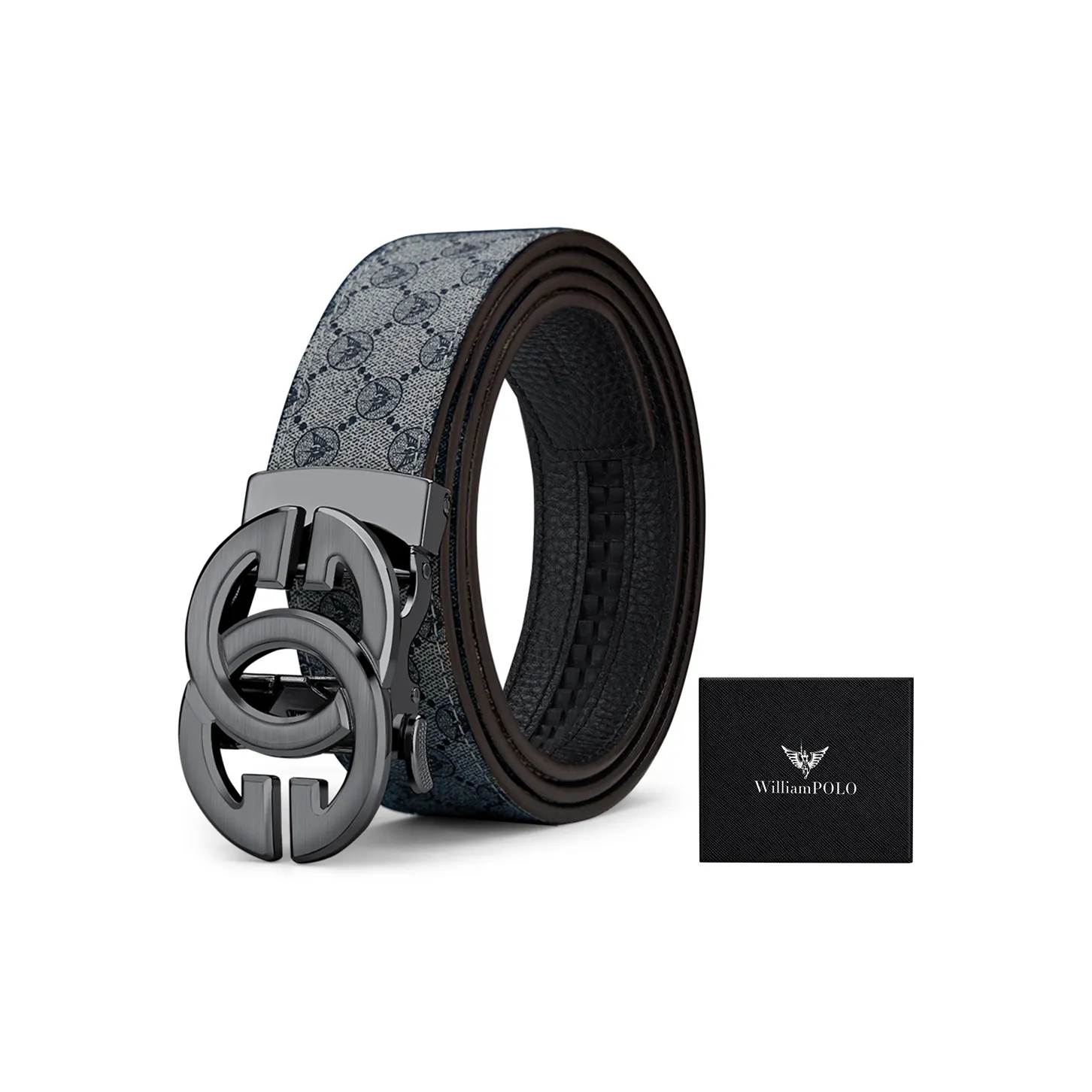 WilliamPOLO ПВХ Кожаные ремни Мужской Металлический ремешок с застежкой серый ширина 3,5 см