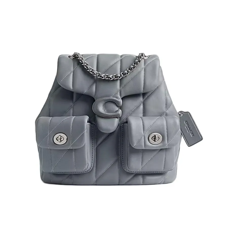 COACH Tabby Sheepskin Backpack Trumpets Women's Gray Blue