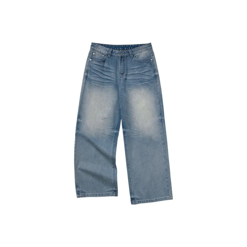 COUNTRY MOMENT Ностальгические ледяные голубые унисекс джинсы