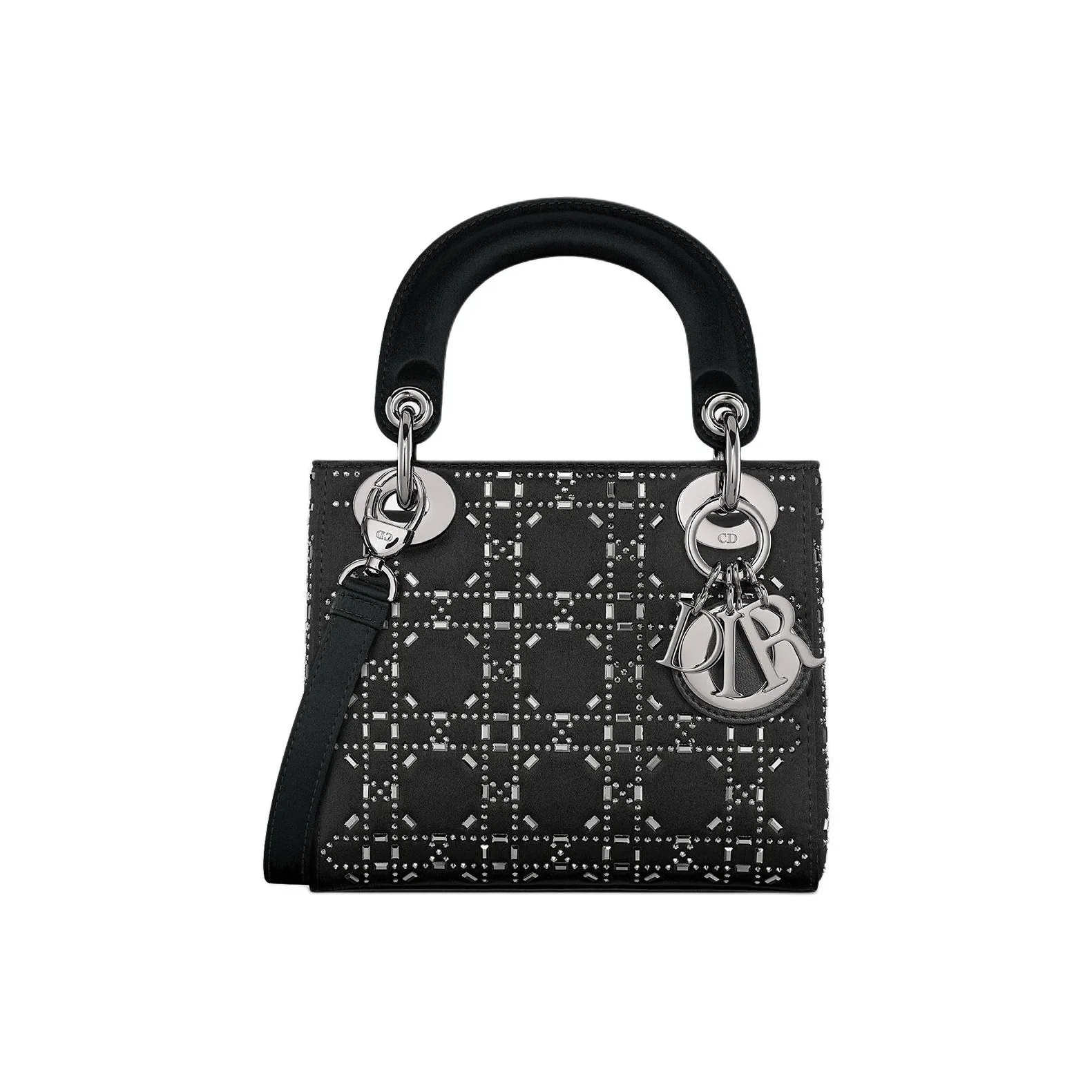 DIOR Lady Dior Satin Lady Dior Bag, Shoulder Bag, Crossbody Bag, Handbag Mini Women's Black