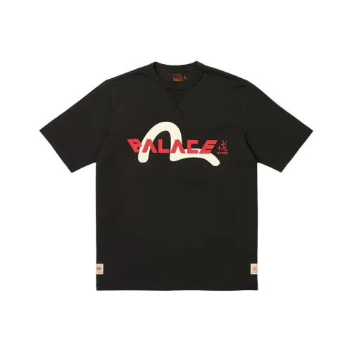 Дворцовый X EVISU Co Фирменная черная унисекс футболка
