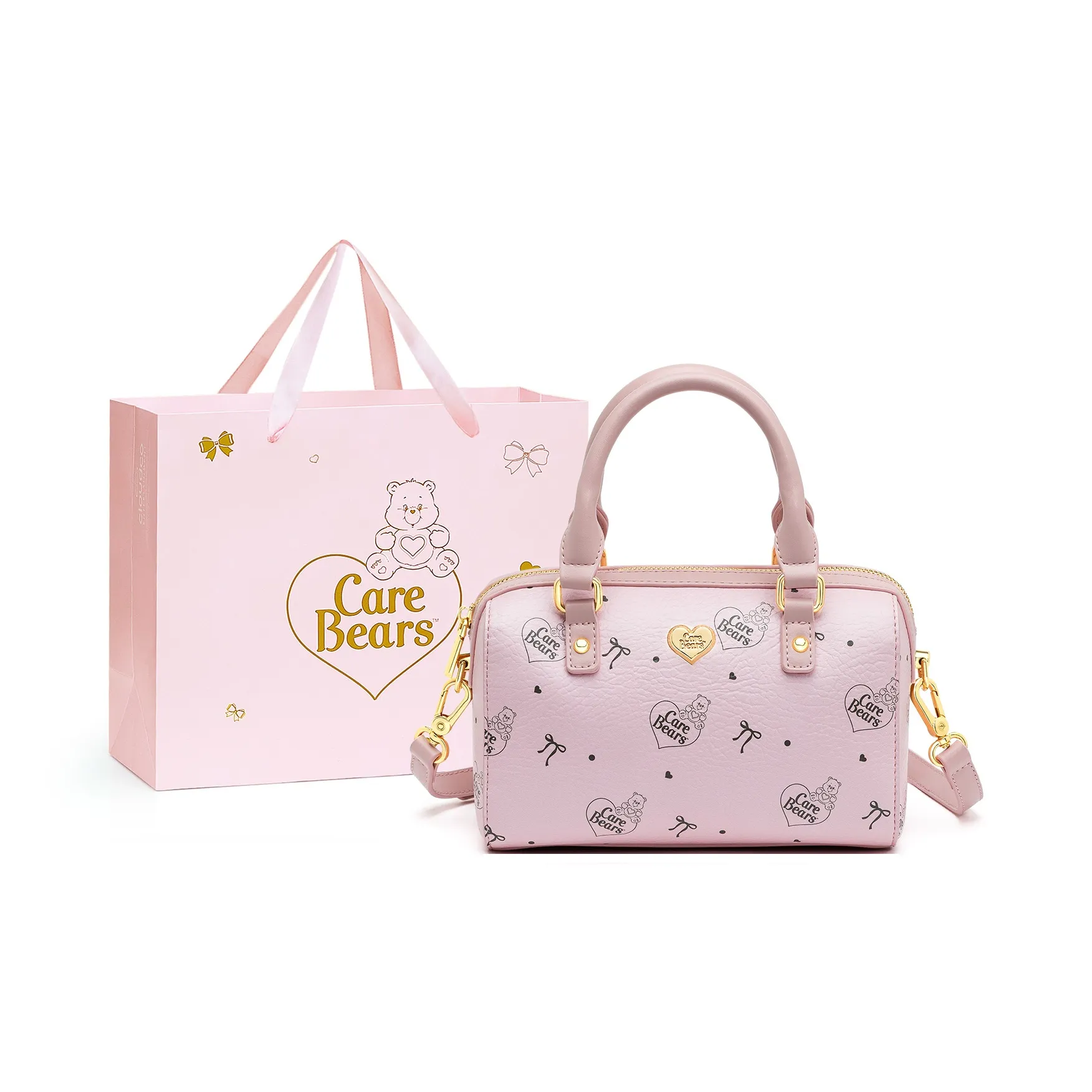 Heart Little Bear ПУ (полиуретан) Сумка Женская Розовая