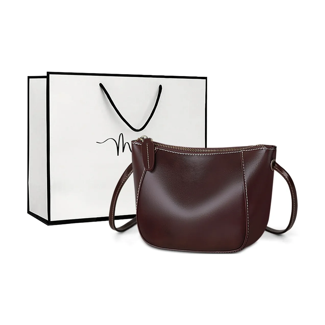 MILLIE'S Сумка через плечо из коровьей кожи сумка-пельмени стандартная женская винно-кофейный черный