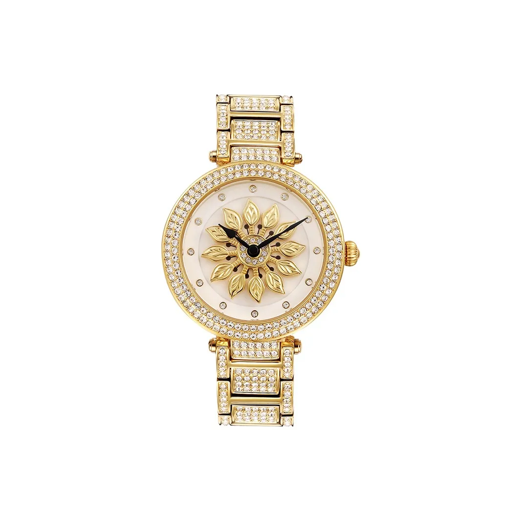 DAVENA Shining Adventure Collection Кварцевый механизм Экологичный Медный ремешок Часы Женские Золотистый циферблат