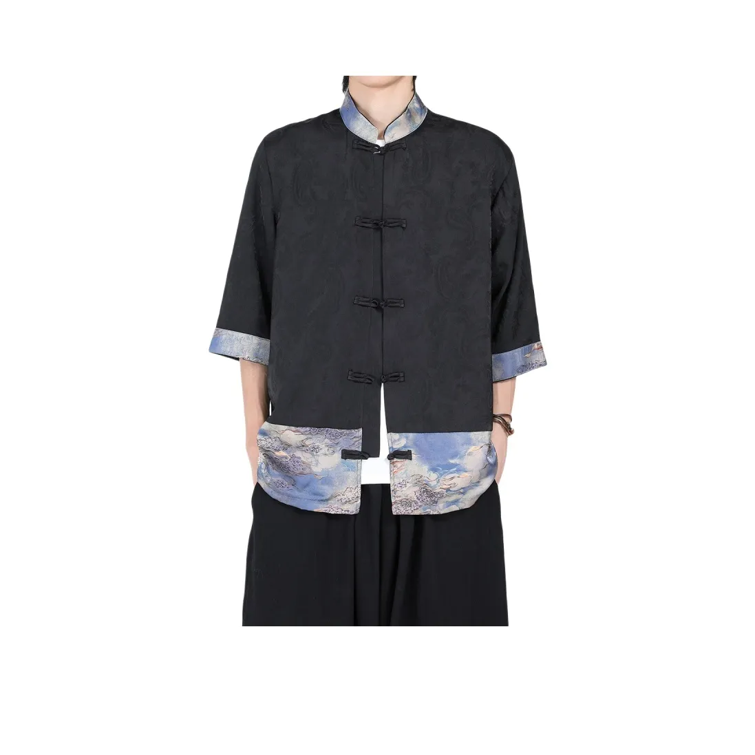 JIARONG Черная унисекс рубашка